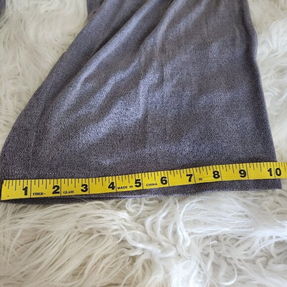Flax Pull On Wide Leg Cropped‎ Pants Womens Small Gray Slinky Acetate No Iron - Picture 10 of 13